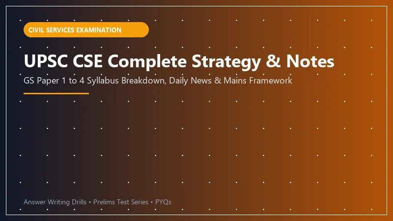 UPSC CSE Preparation Blueprint